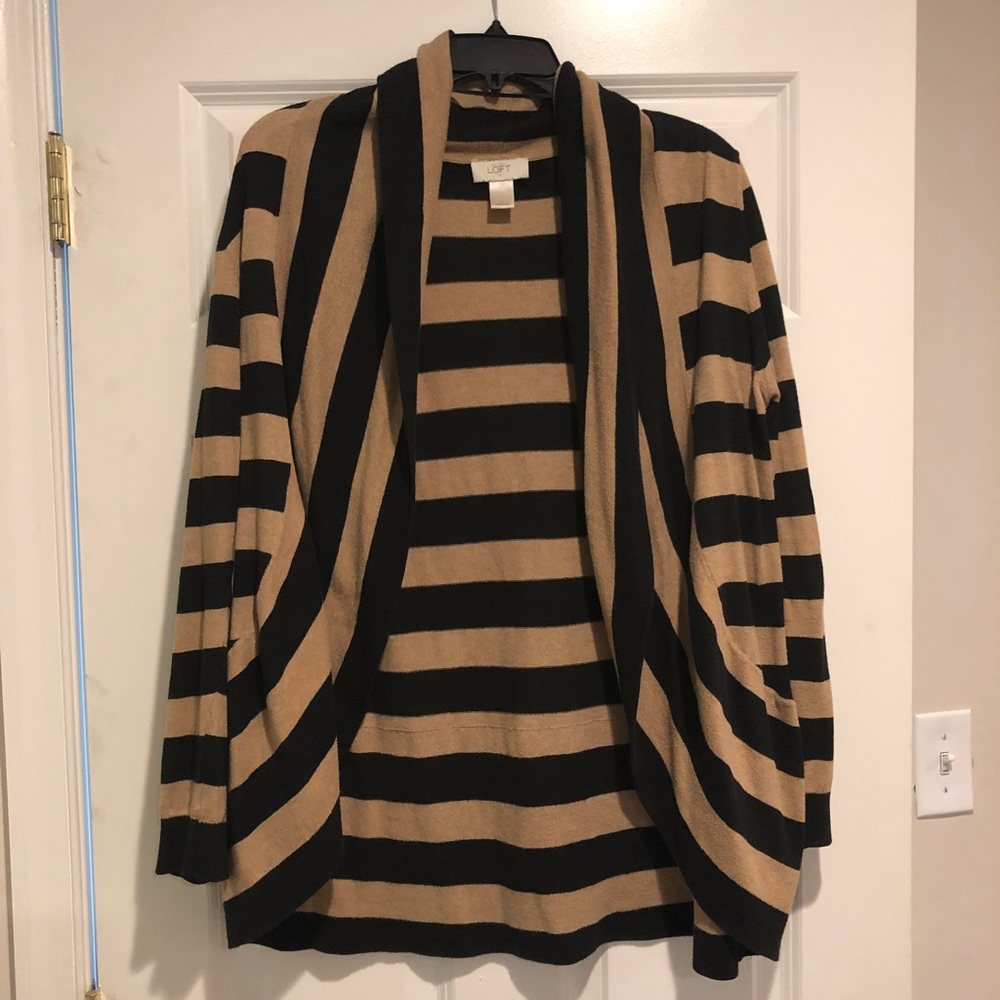 Black/tan LOFT Cardigan